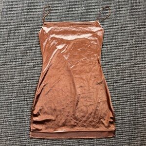 Zaful Shimmering Copper Mini Dress